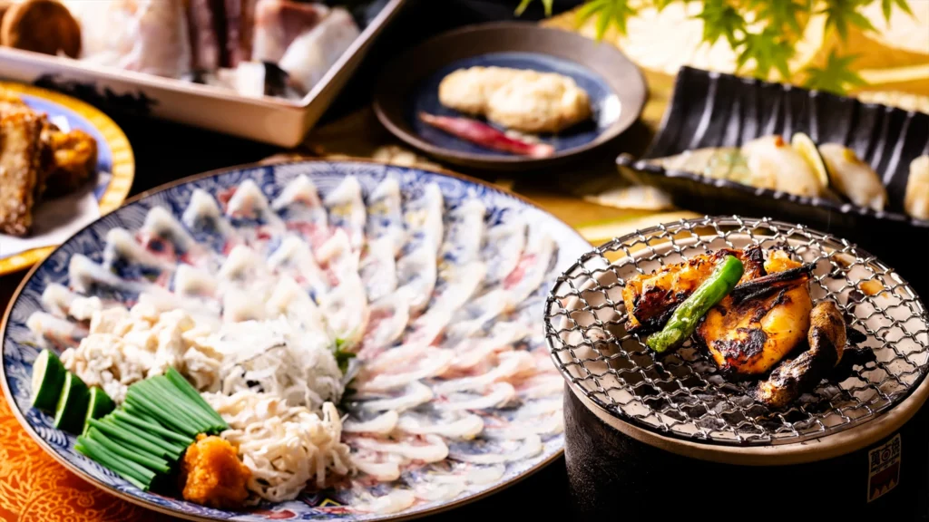 地元の新鮮な食材を使った料理