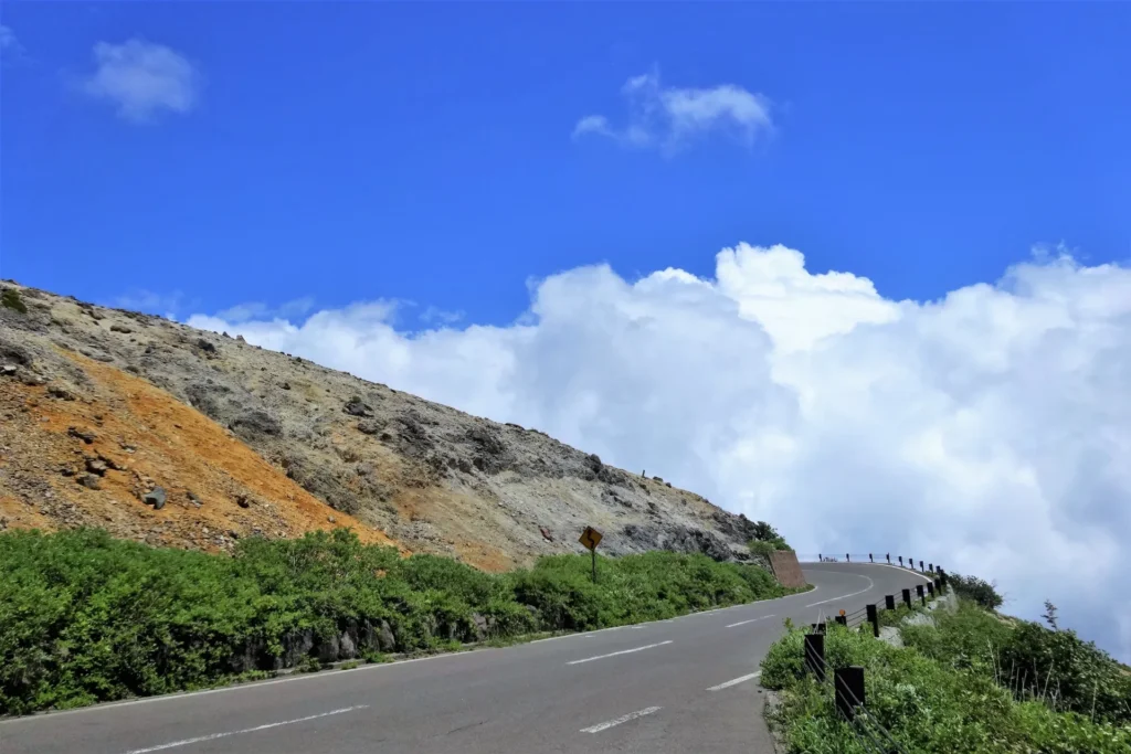 A Descending Road on the Bandai Azuma Skyline