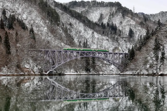 只見線と雪景色