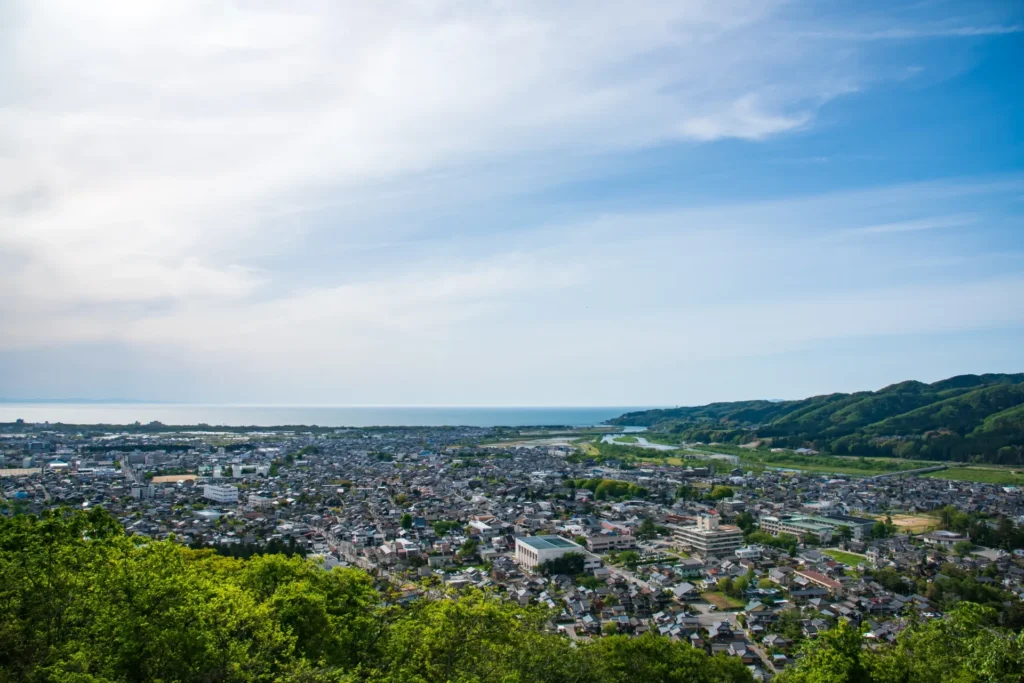 村上城跡から見た景色