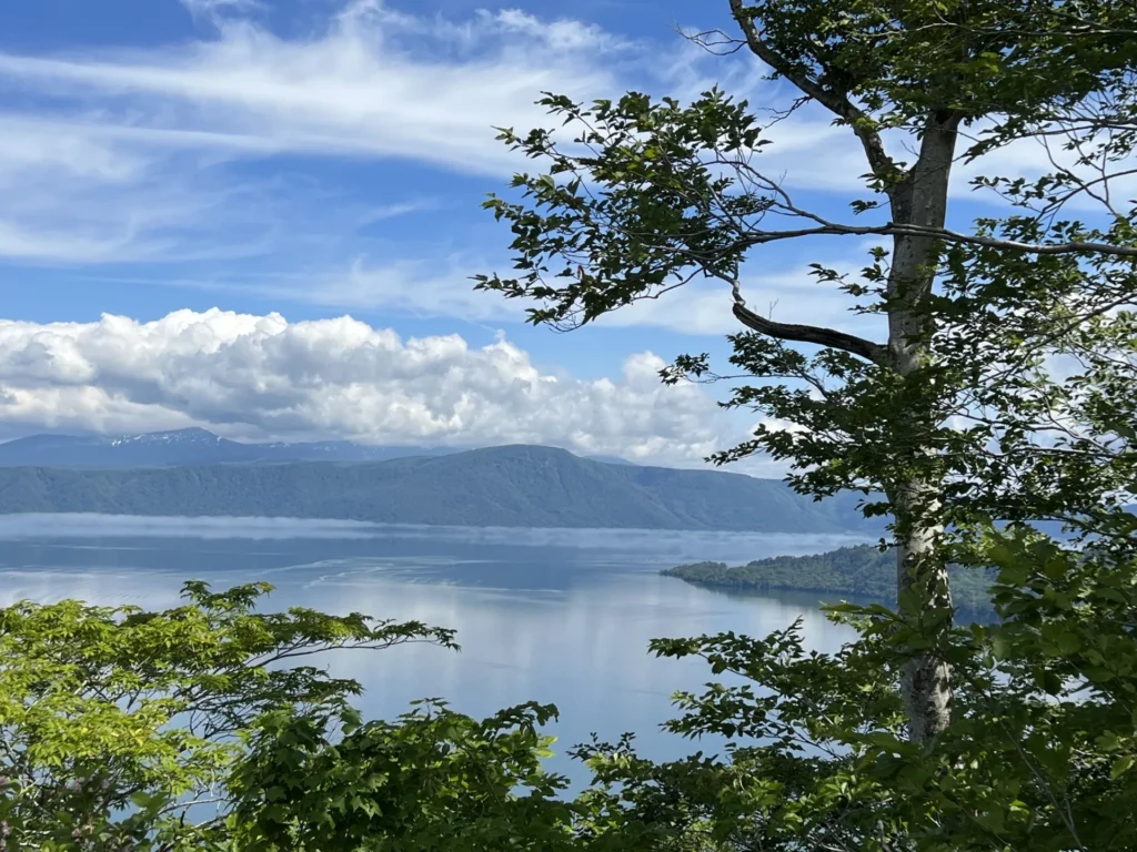 十和田湖と周囲の山々