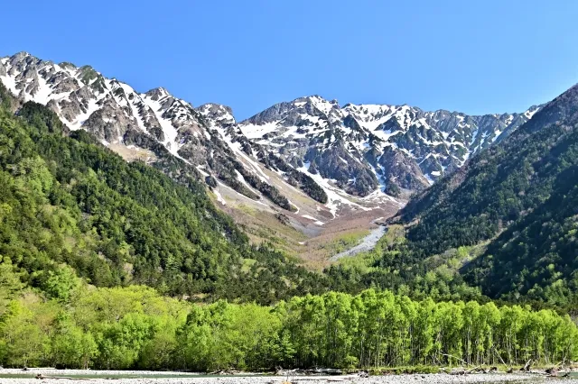 長野県上高地の山景色