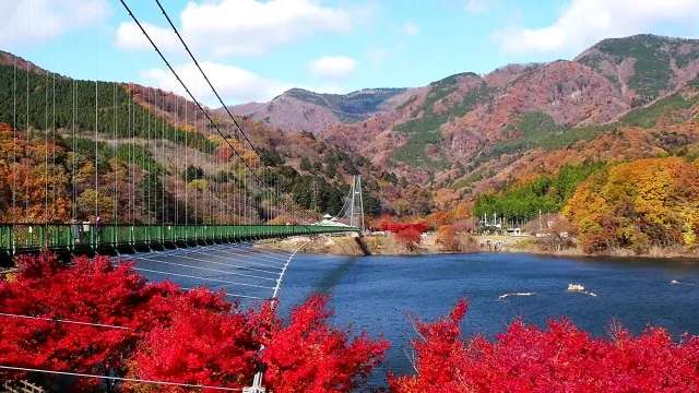 紅葉が美しい栃木の景色