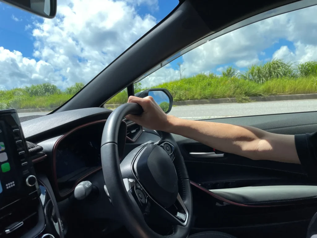 車を走らせる様子