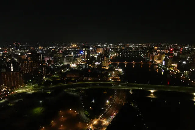 地上100メートルの高さから新潟の街並みを一望
