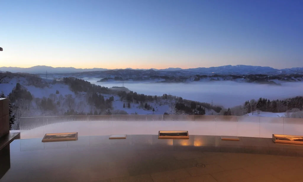 まつだい芝峠温泉雲海の露天風呂
