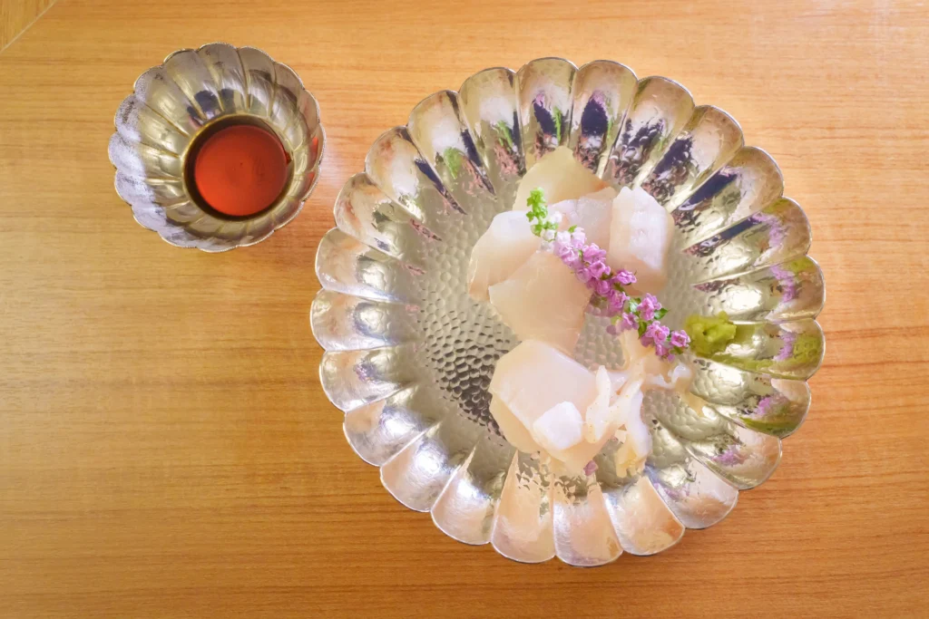 三陸活帆立貝の夏ひらめ